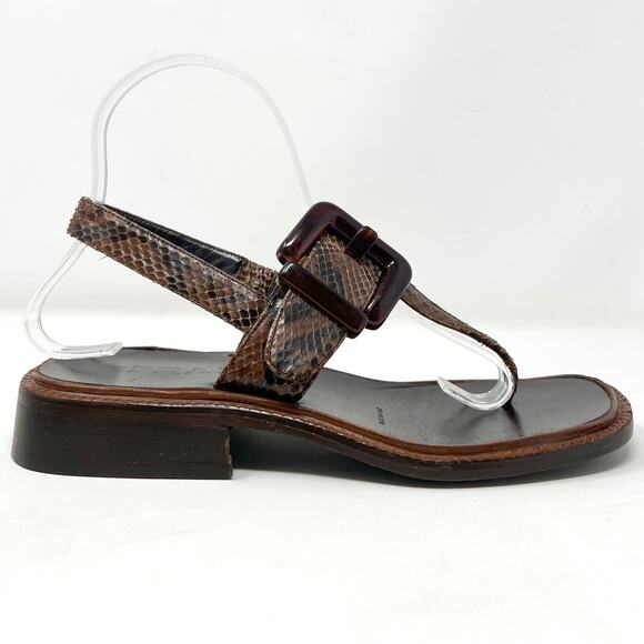 Prada Vintage Brown Snakeskin Sandals – Size 35.5 - Picture 3 of 9